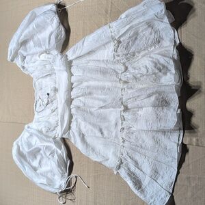 Mustard Seed White Tiered Ruffles Dress Size Small NWOT